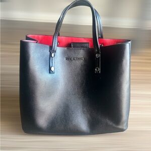 Steve Madden Black and Red Leather Tote
